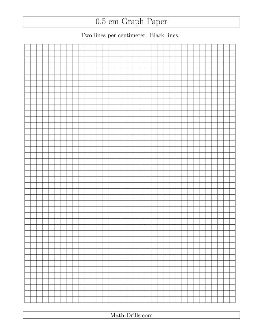 0.5 Cm Graph Paper With Black Lines (A) - Cm Graph Paper Free Printable