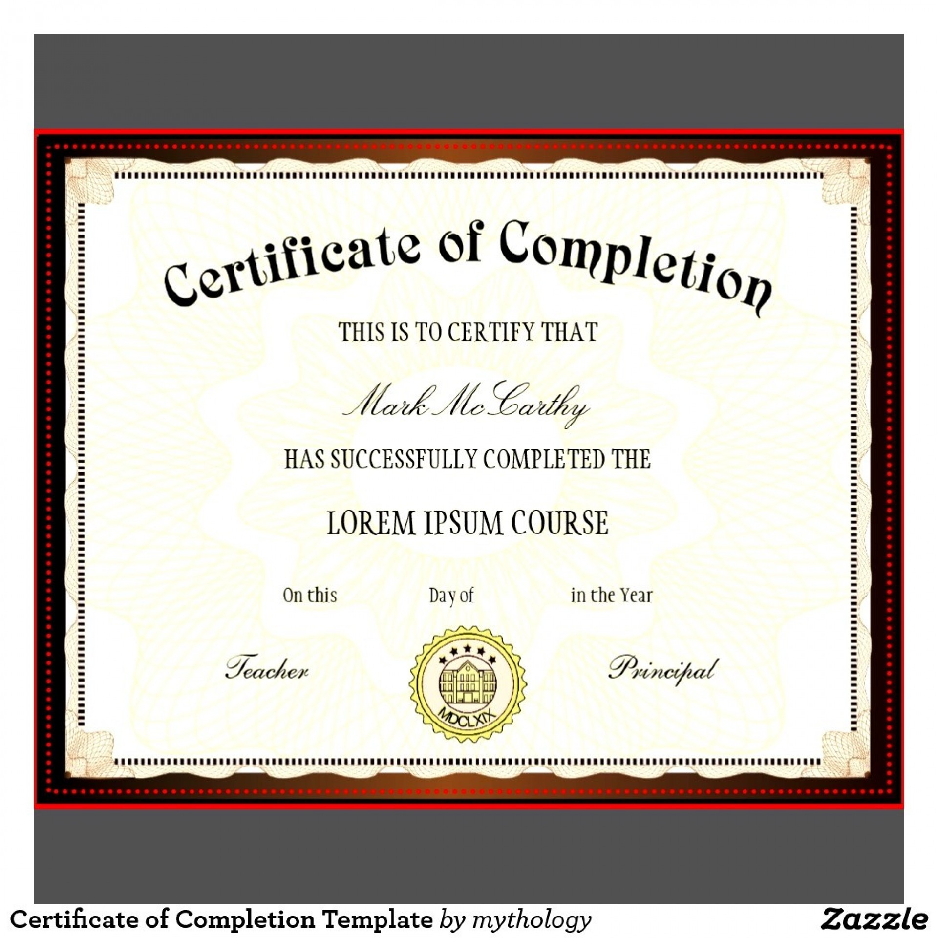 001 Certificate Of Completion Template Free ~ Ulyssesroom - Certificate Of Completion Template Free Printable