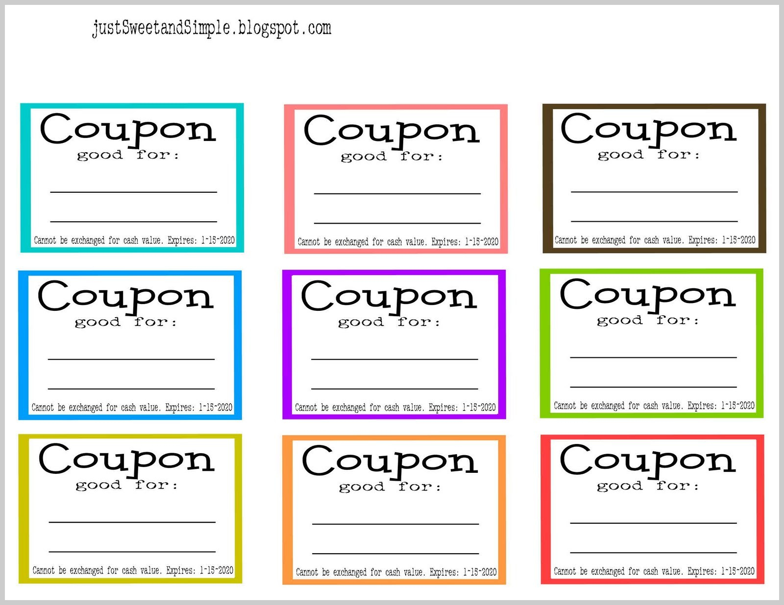 002 Free Printable Coupon Templates Coupons Template For Kids Papel - Free Printable Blank Birthday Coupons