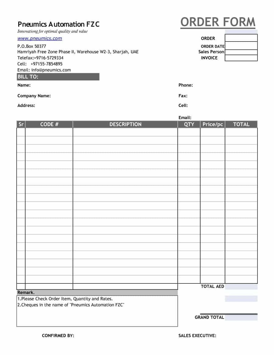 002 Order Form Template Printable Forms Templates ~ Ulyssesroom - Free Printable Order Forms