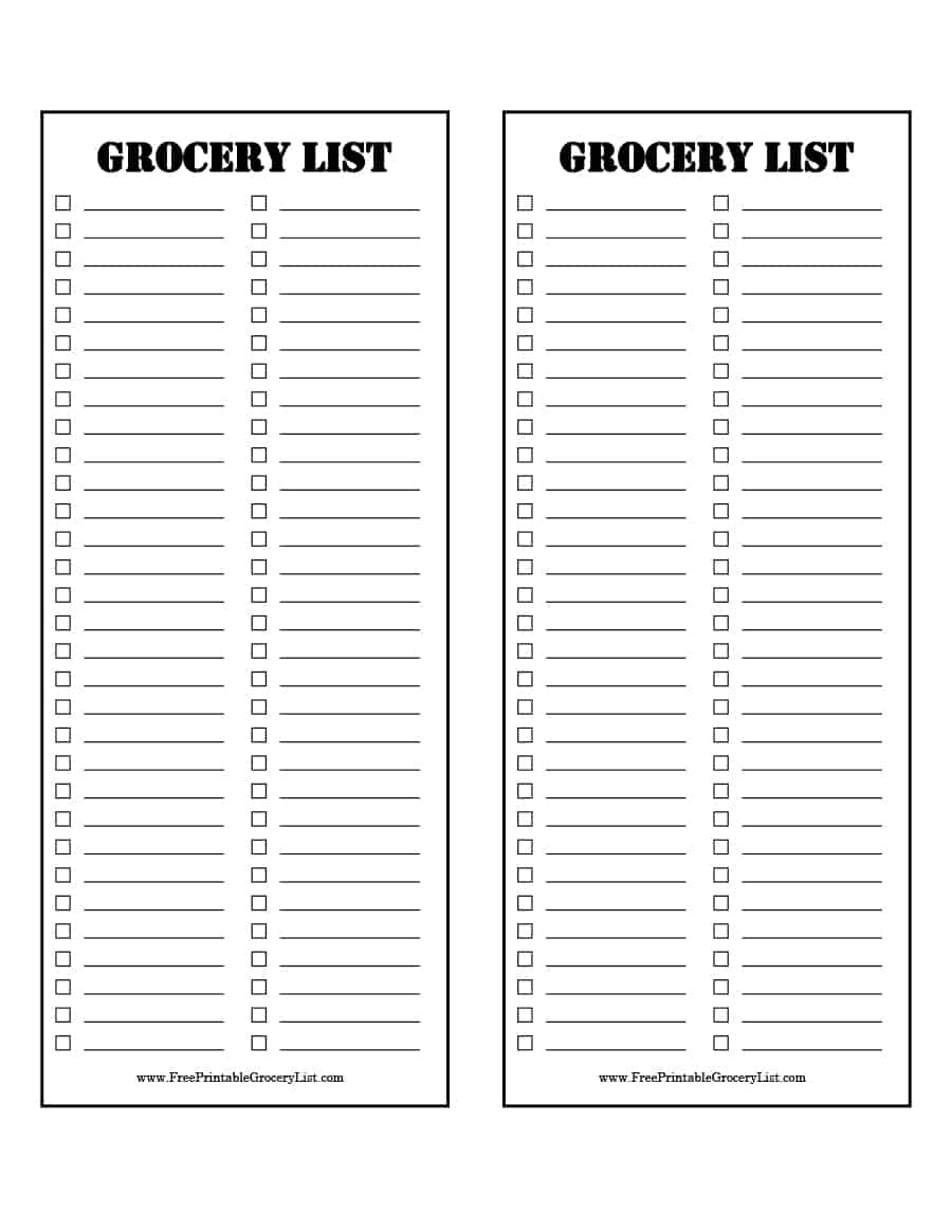 002 Printable Grocery List Templates Template Ideas ~ Ulyssesroom - Free Printable Grocery List