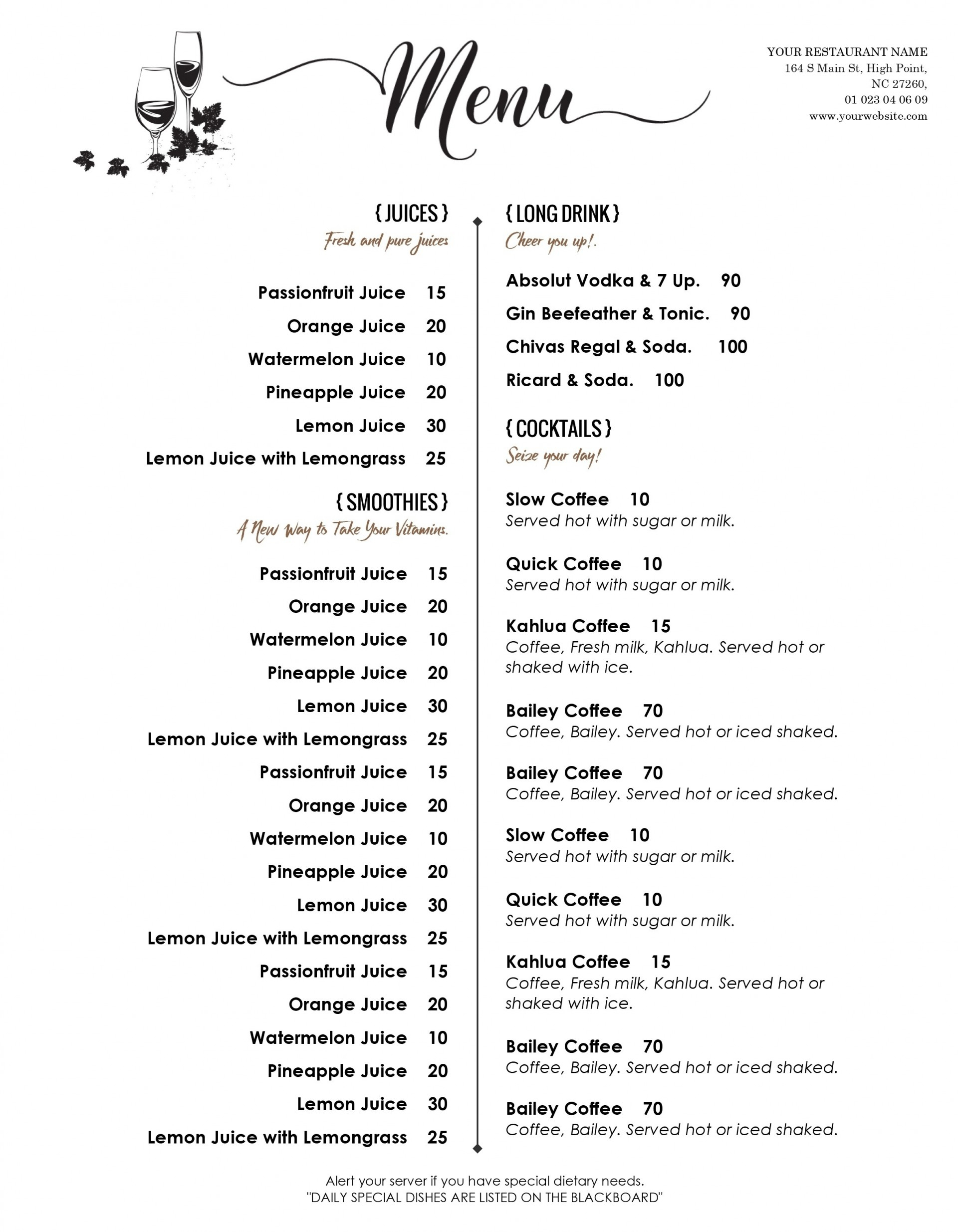 003 Free Printable Menu Templates Template Word Resume Corner With - Free Printable Menu Templates Word