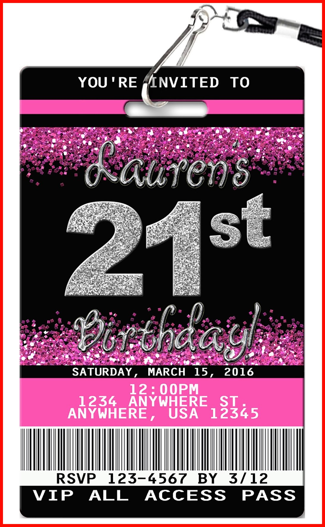 004 21St Birthday Invitation Templates Invitations Pvc Invites Vip - 21St Birthday Invitation Templates Free Printable