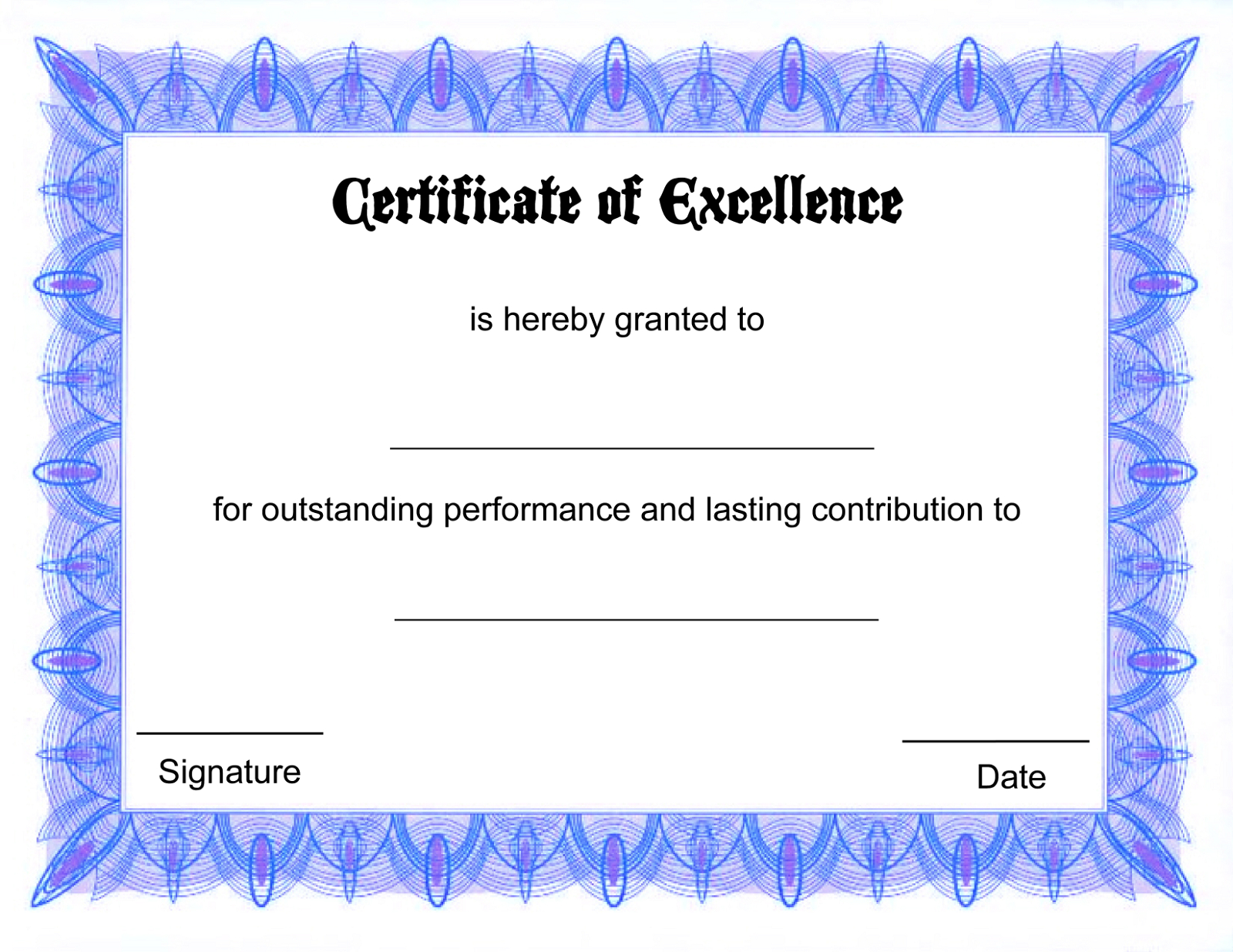 004 Blank Certificate Templates Blue Template Ideas ~ Ulyssesroom - Free Printable Blank Certificate Templates