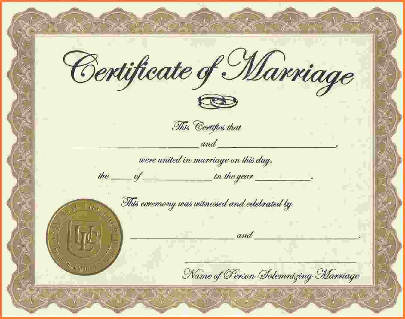 004 Blank Marriage Certificate License Printable Achievement - Fake Marriage Certificate Printable Free