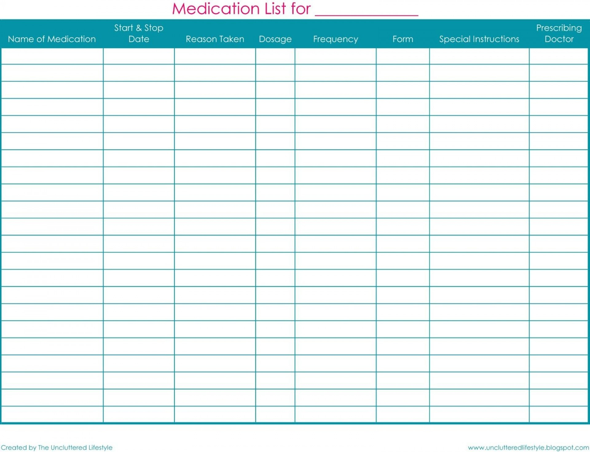 004 Free Printable Medication List Template ~ Ulyssesroom - Free Printable Medication List Template