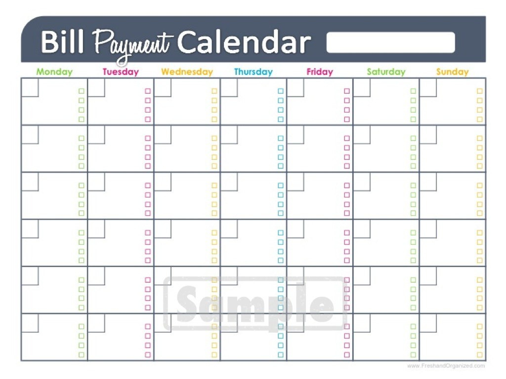 005 Bill Pay Schedule Template Paying Calendar Nurulamal Com - Free Printable Bill Payment Schedule