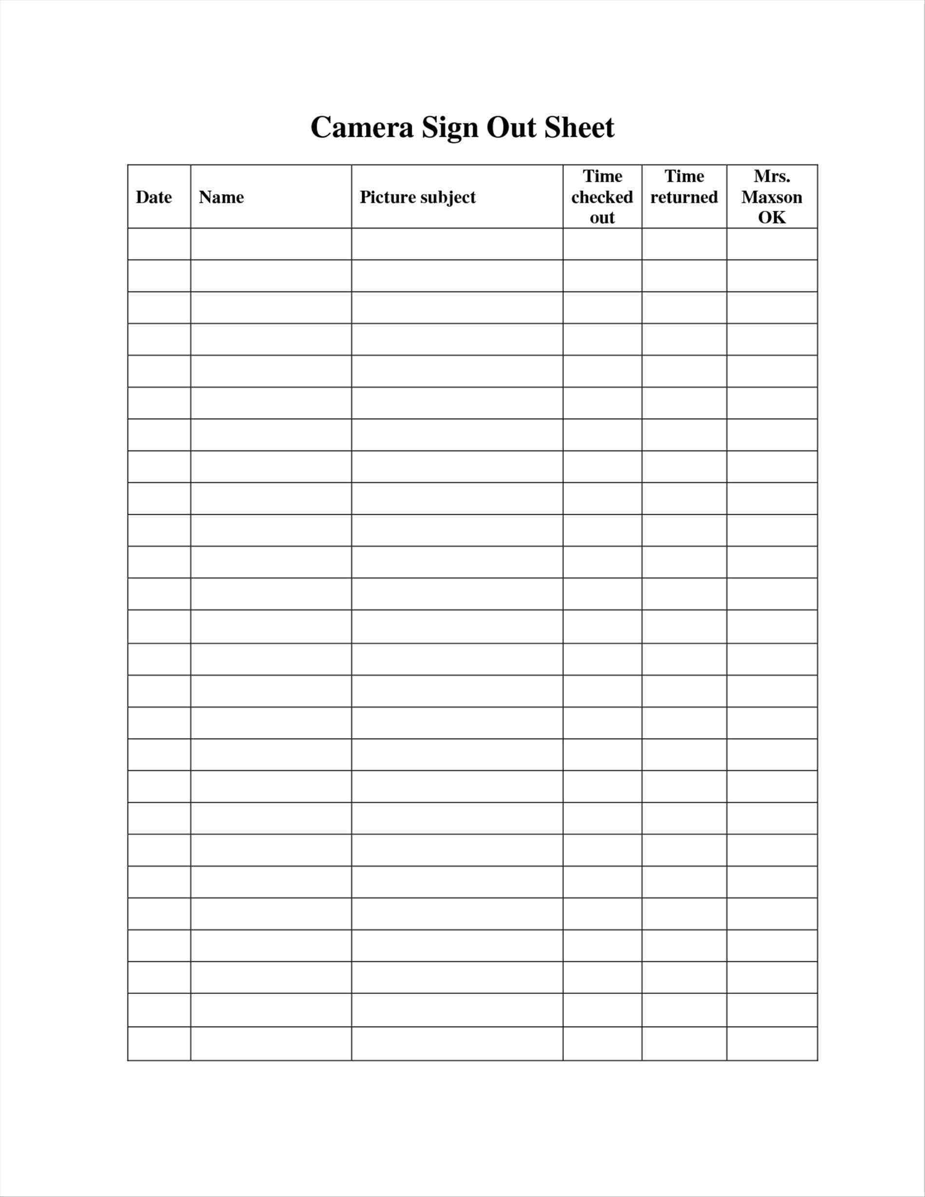 005 Template Ideas Equipment Sign Out Sheet Excel Archives Southbay - Free Printable Sign In And Out Sheets