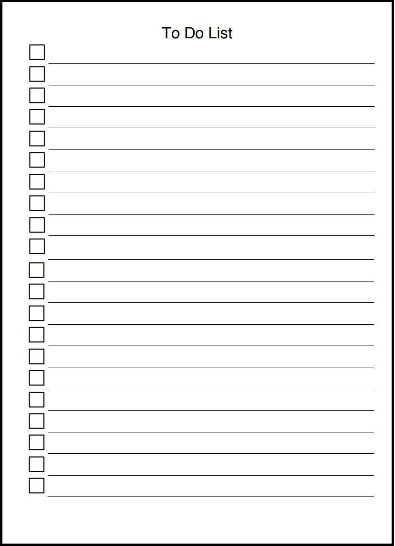 009 Template Ideas Free Printable Blank Checklist Image To Do List - To Do Template Free Printable