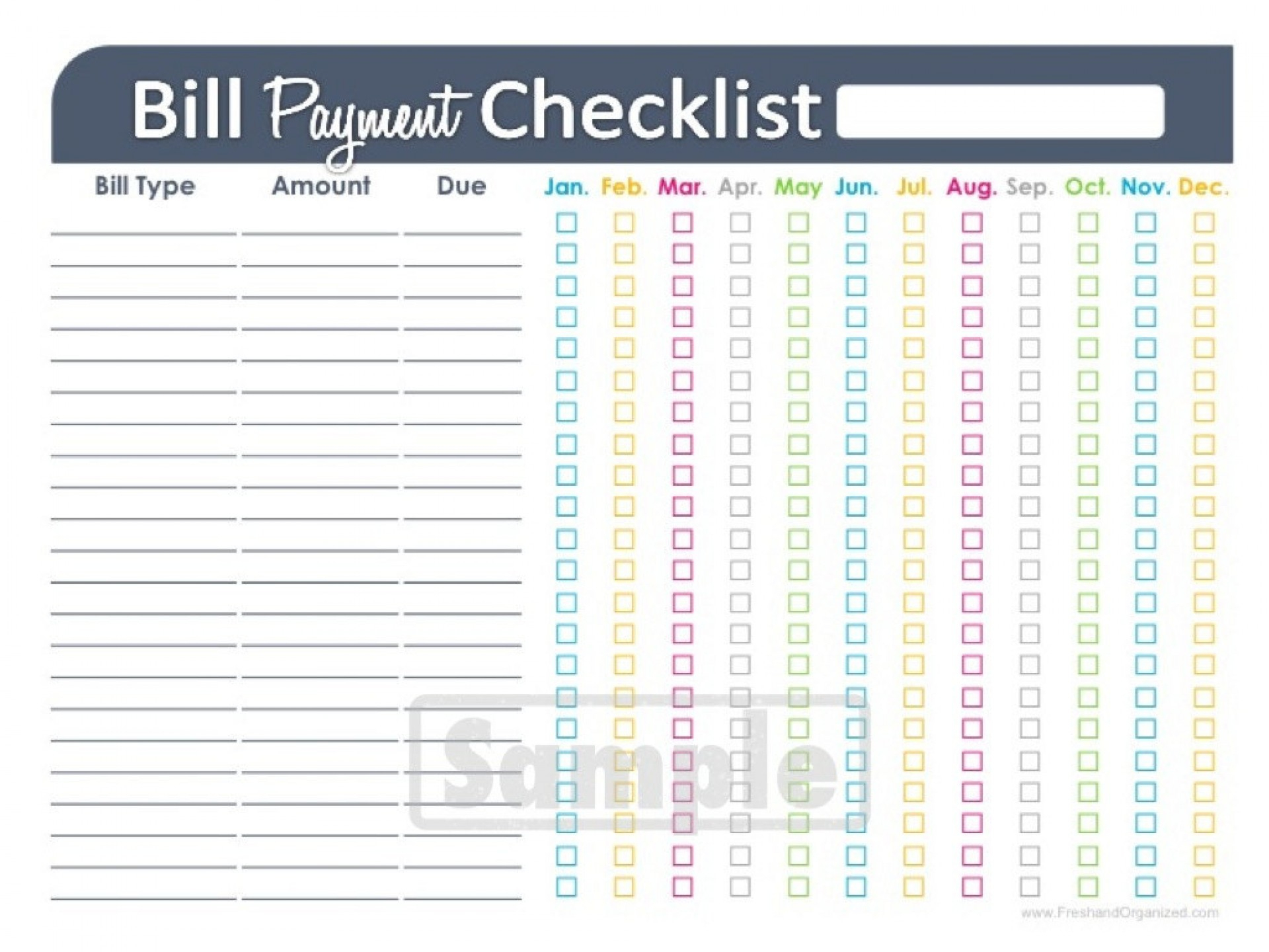 014 Monthly Bill Organizer Template Excel Free Or Budget Spreadsheet - Free Printable Weekly Bill Organizer