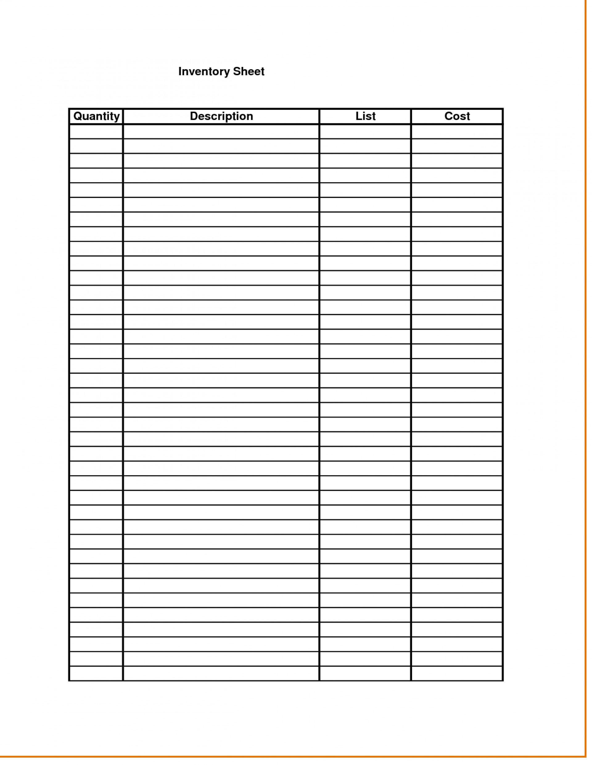 014 Office Personal Business Free Download Inventory Control Sheet - Free Printable Inventory Sheets Business