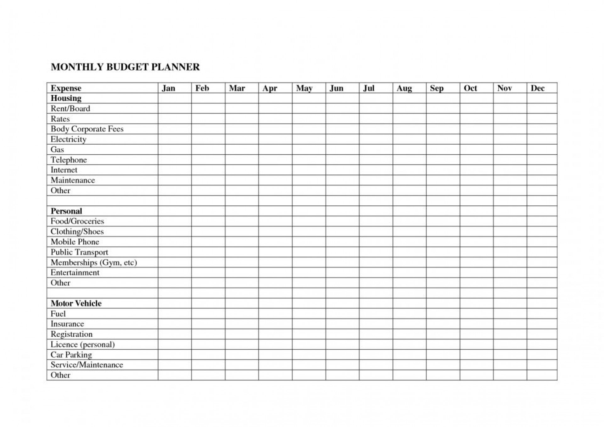 015 Free Printable Monthly Budget Worksheets Online Template And - Free Printable Monthly Budget