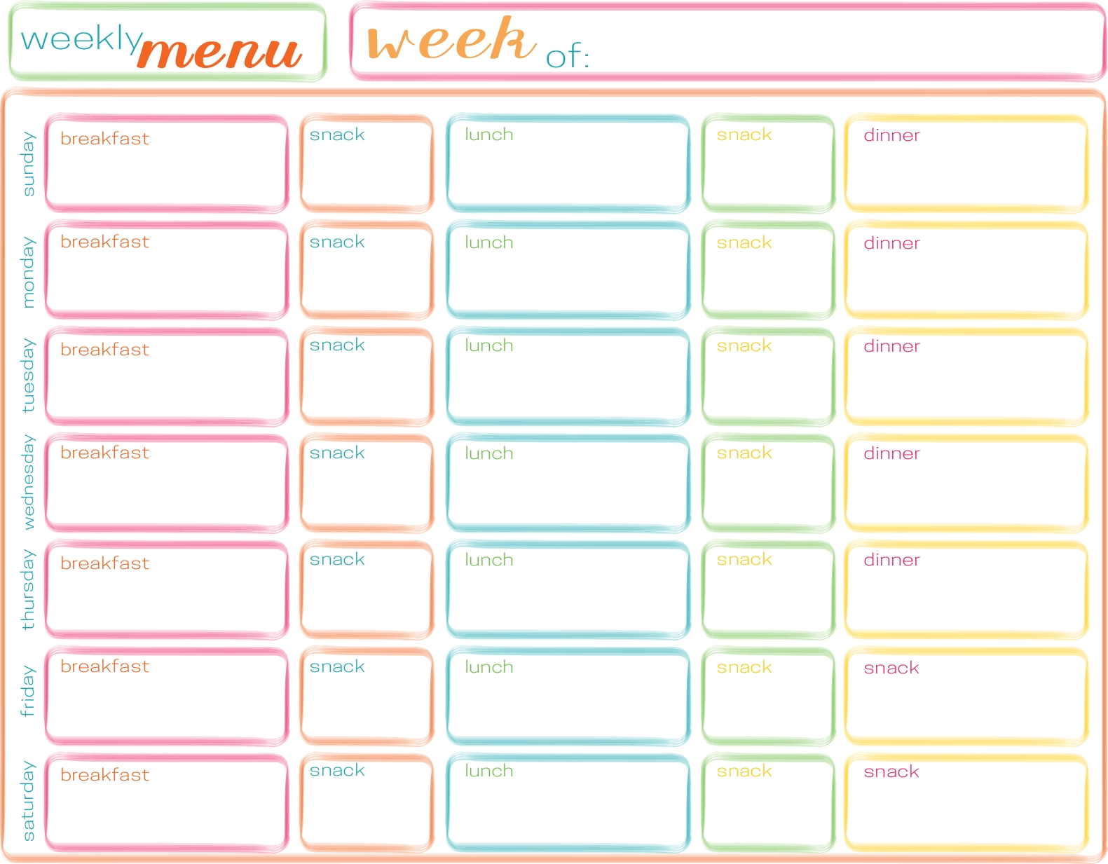 019 Free Printable Weekly Meal Planner Meals And Menu For Template - Weekly Menu Free Printable