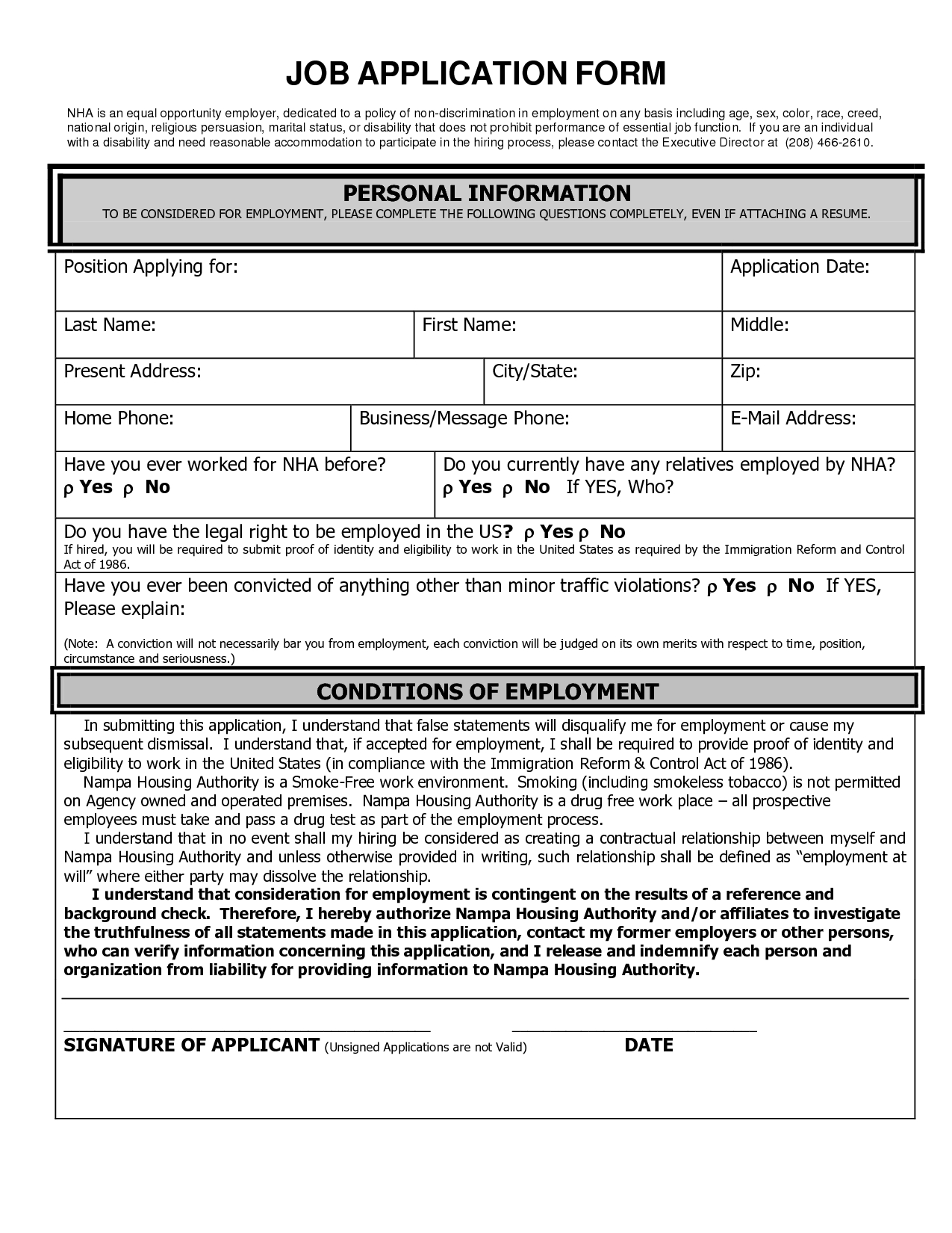 025 Job Application Form Template Word Free Printable Employment - Free Printable Job Applications Online