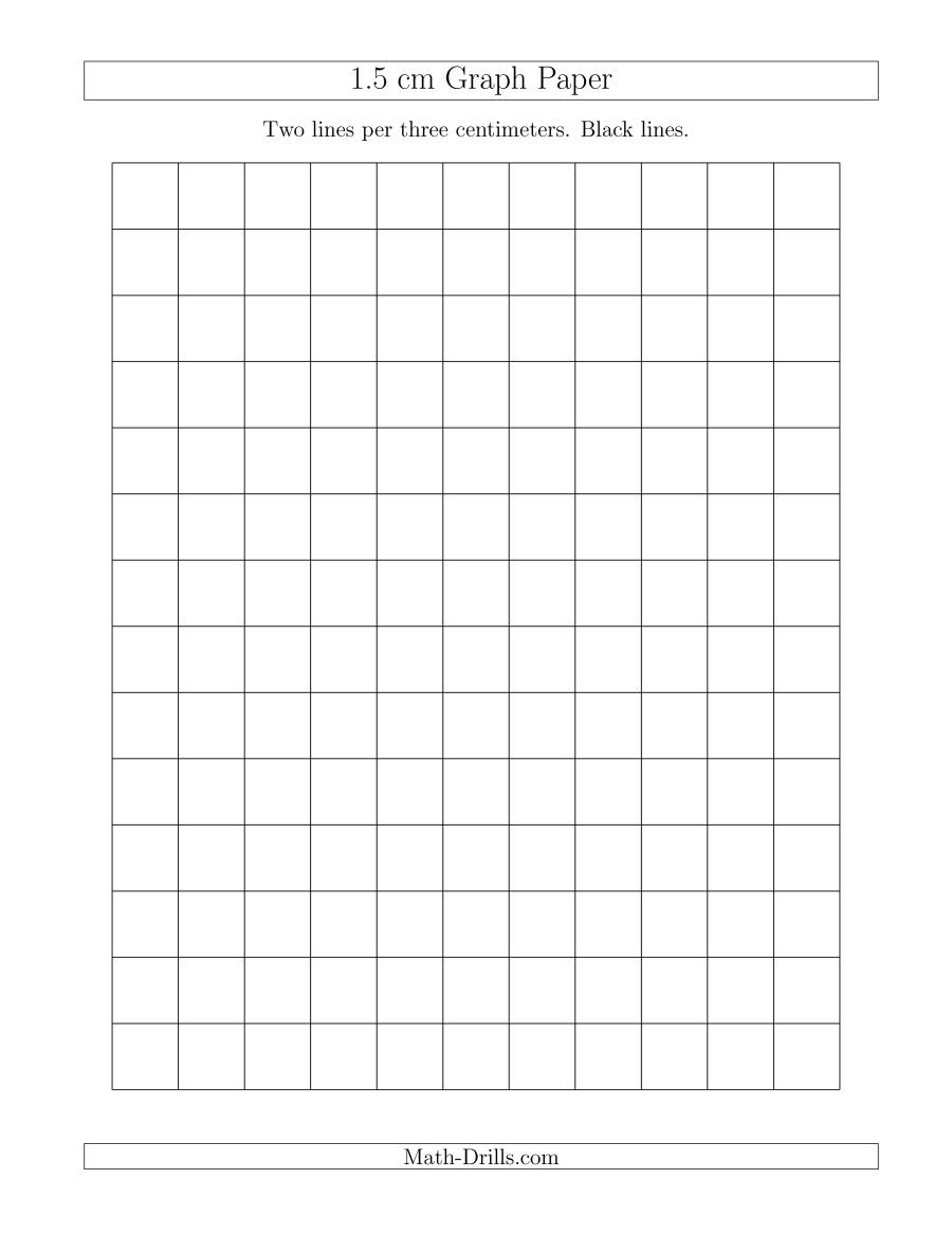 1.5 Cm Graph Paper With Black Lines (A) - Cm Graph Paper Free Printable