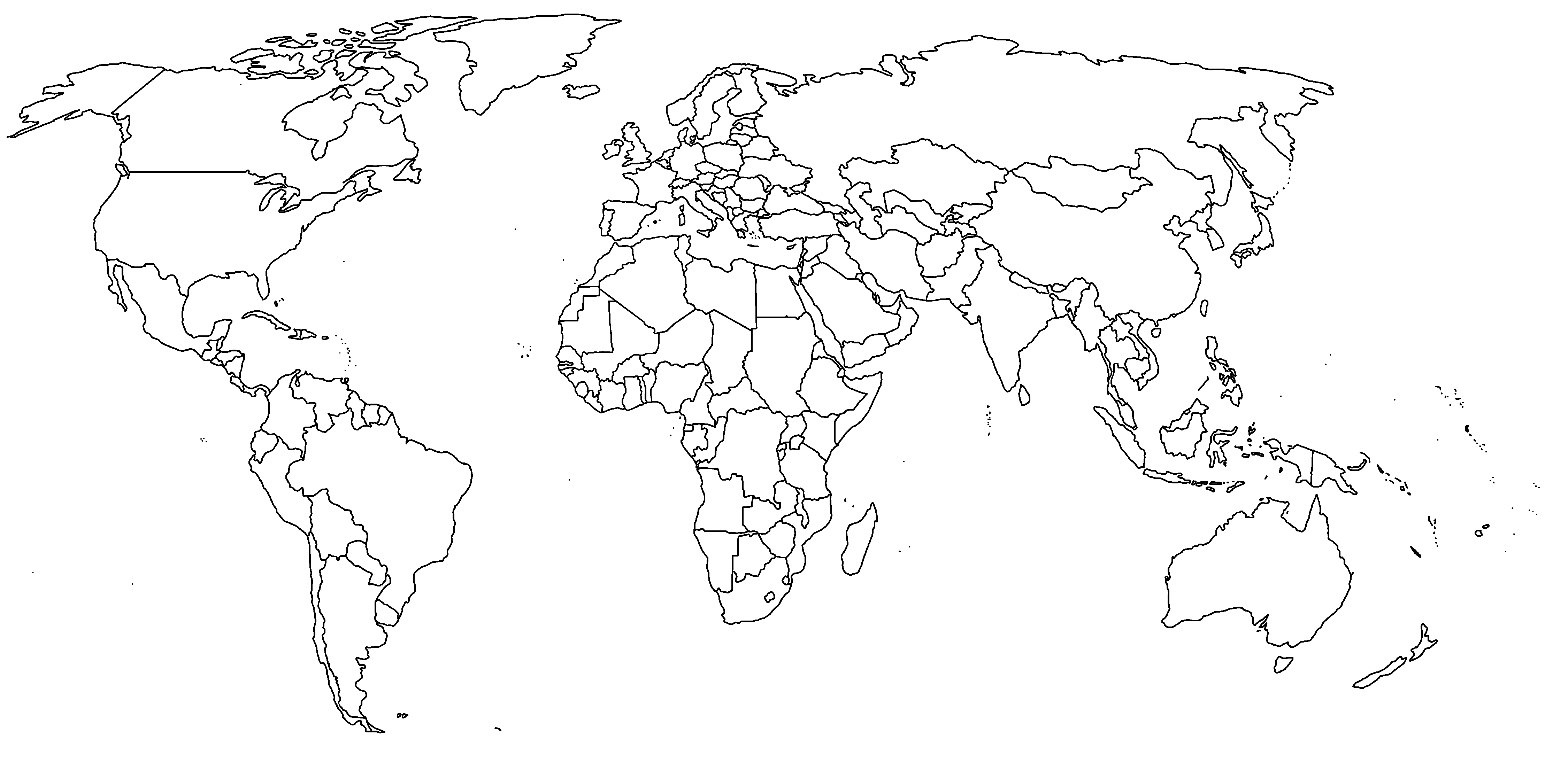 1  Missing Antartica But Crisp  Unlabeled World Continents - Free Printable Blank World Map Download