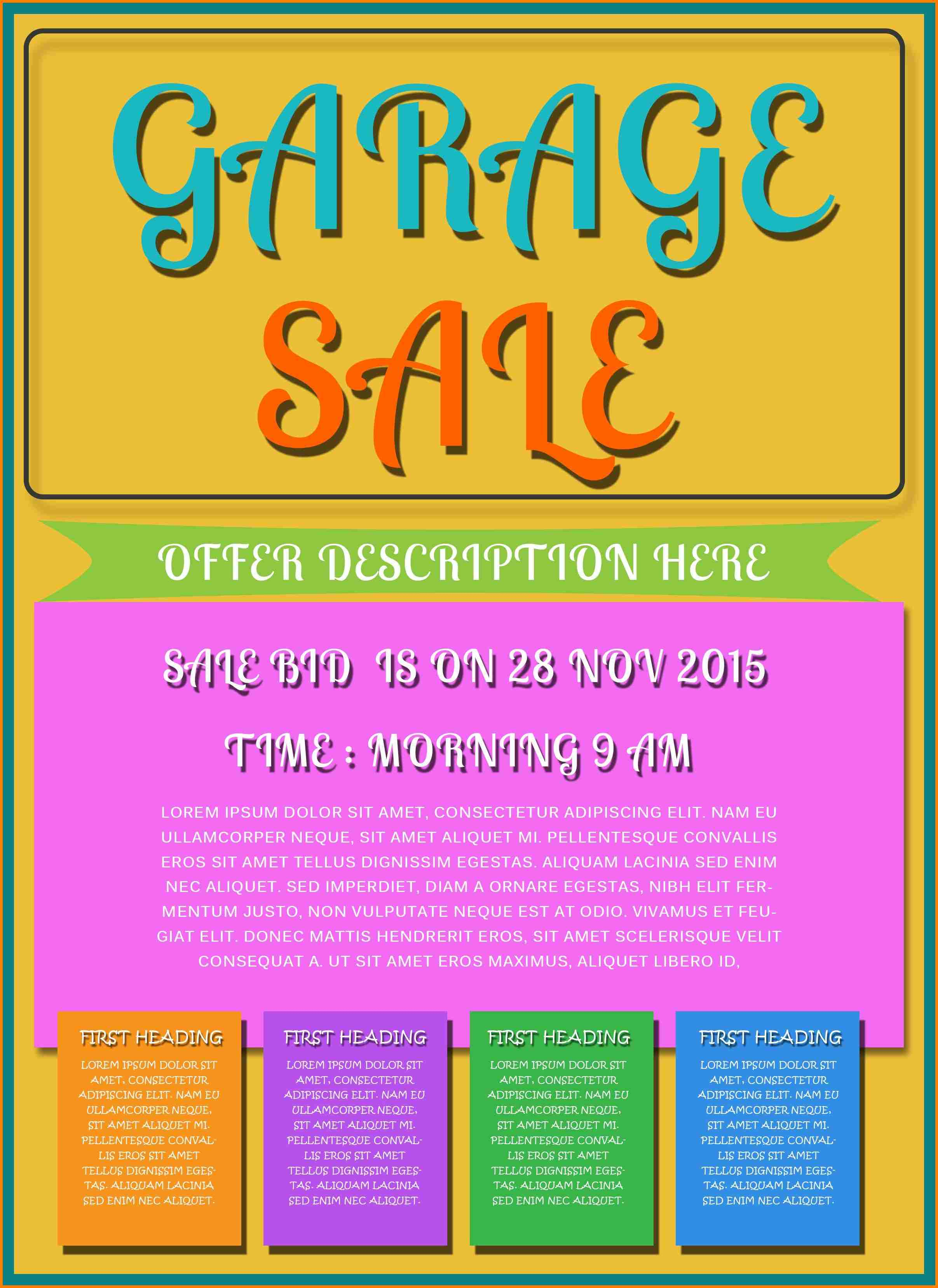 10+ Garage Sale Flyer Template Free | Quick Askips - Free Printable Flyer Templates