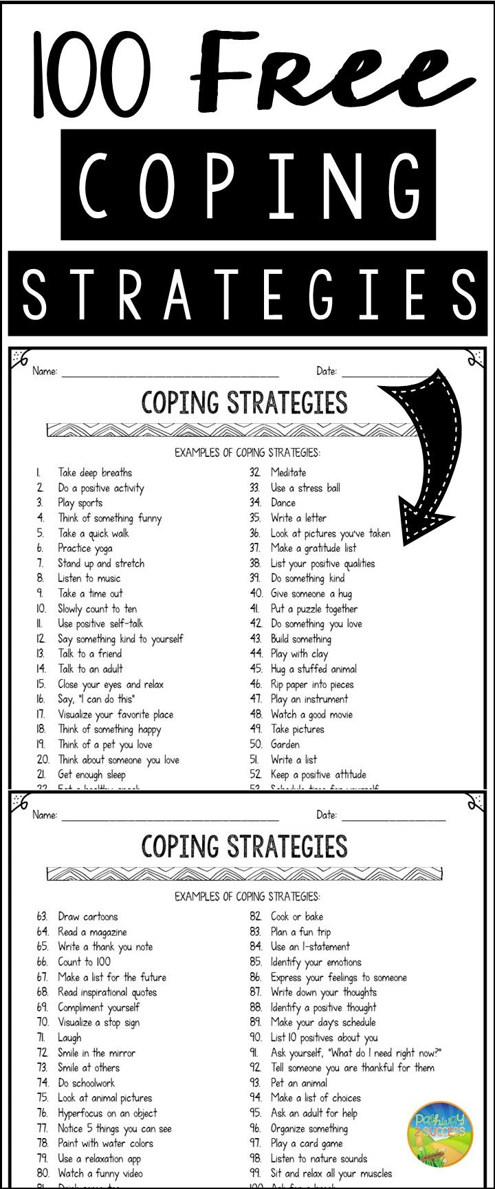 100 Free Coping Strategies | Life Skills | Pinterest | Terapia - Free Printable Anger Management Activities