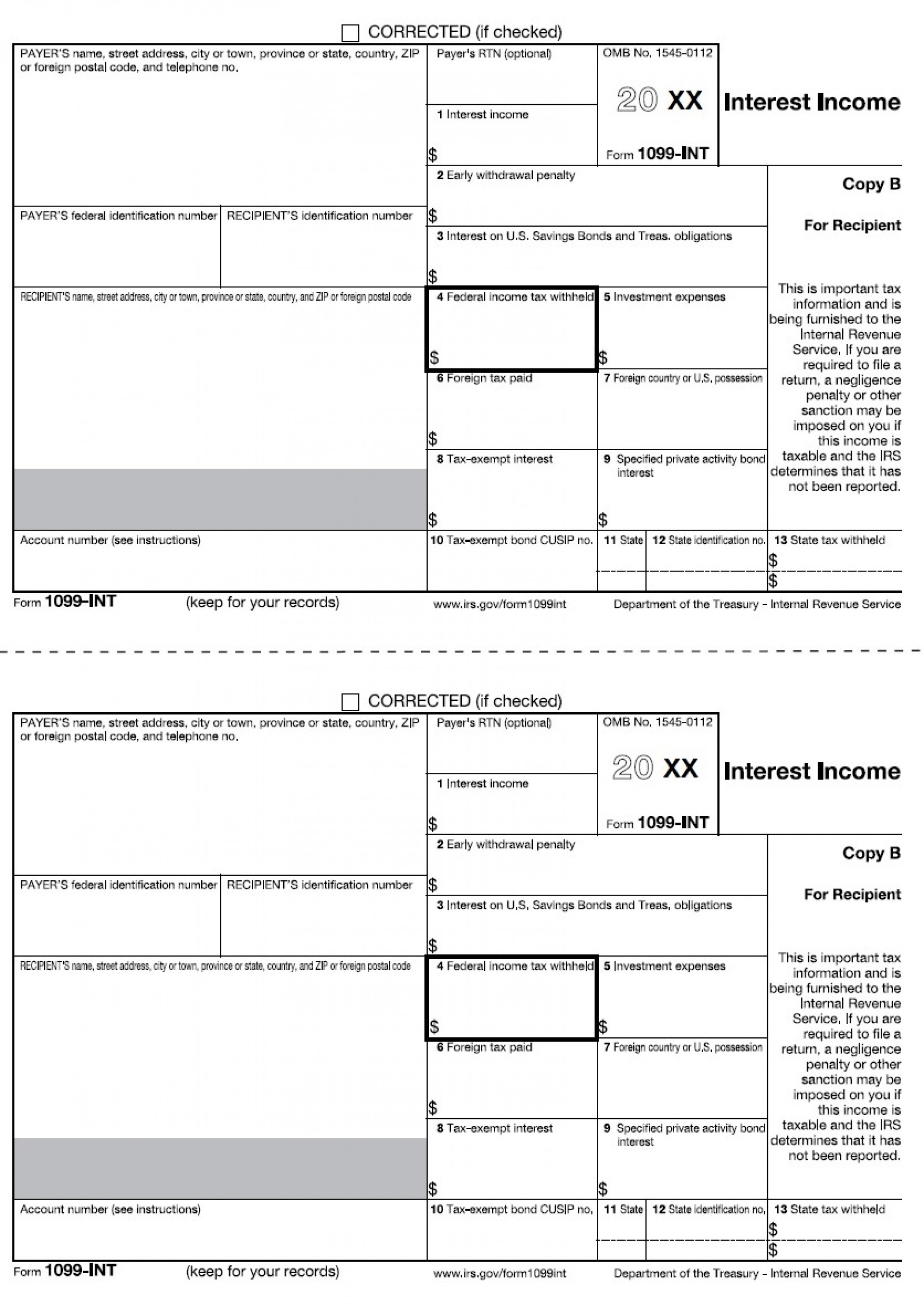 1099 Int Tax Form Printable | Papers And Forms - Free 1099 Form 2013 Printable