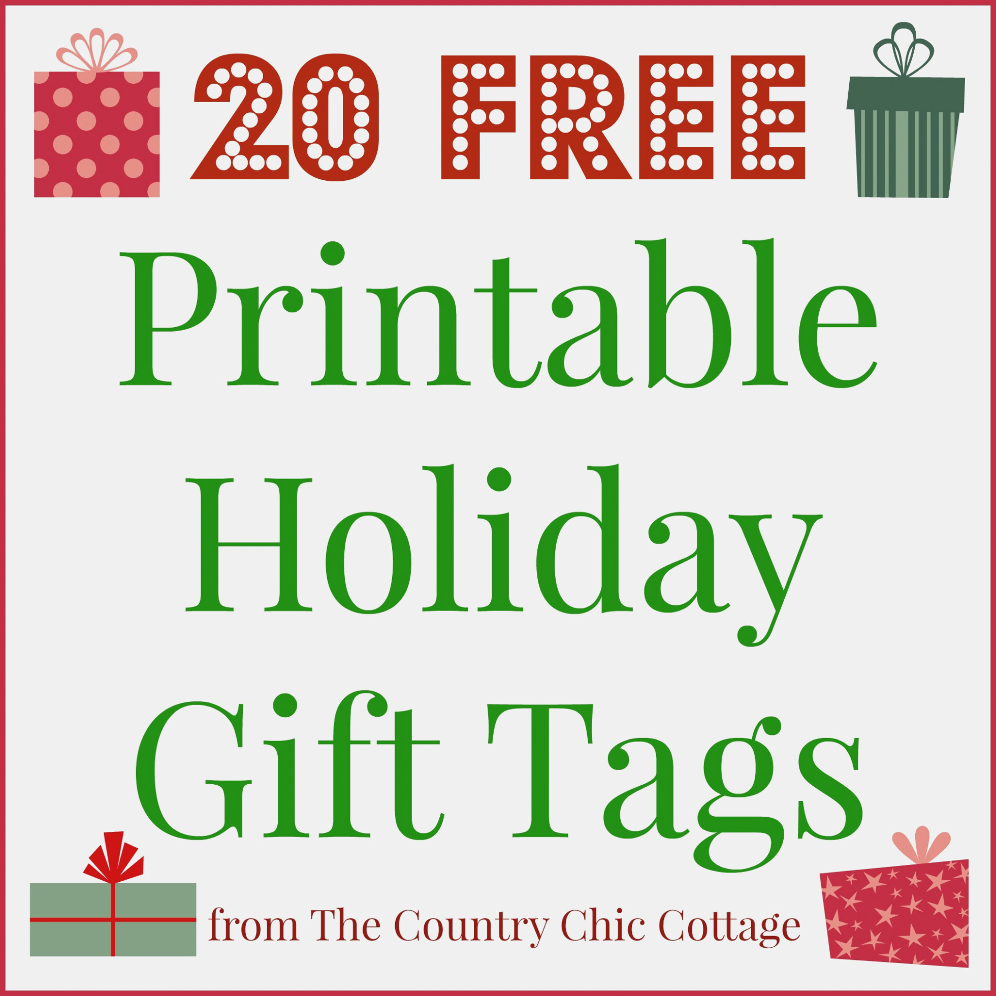 11 Printable Holiday Gift Tags (For Free!!) – The Country Chic - Free Online Gift Tags Printable