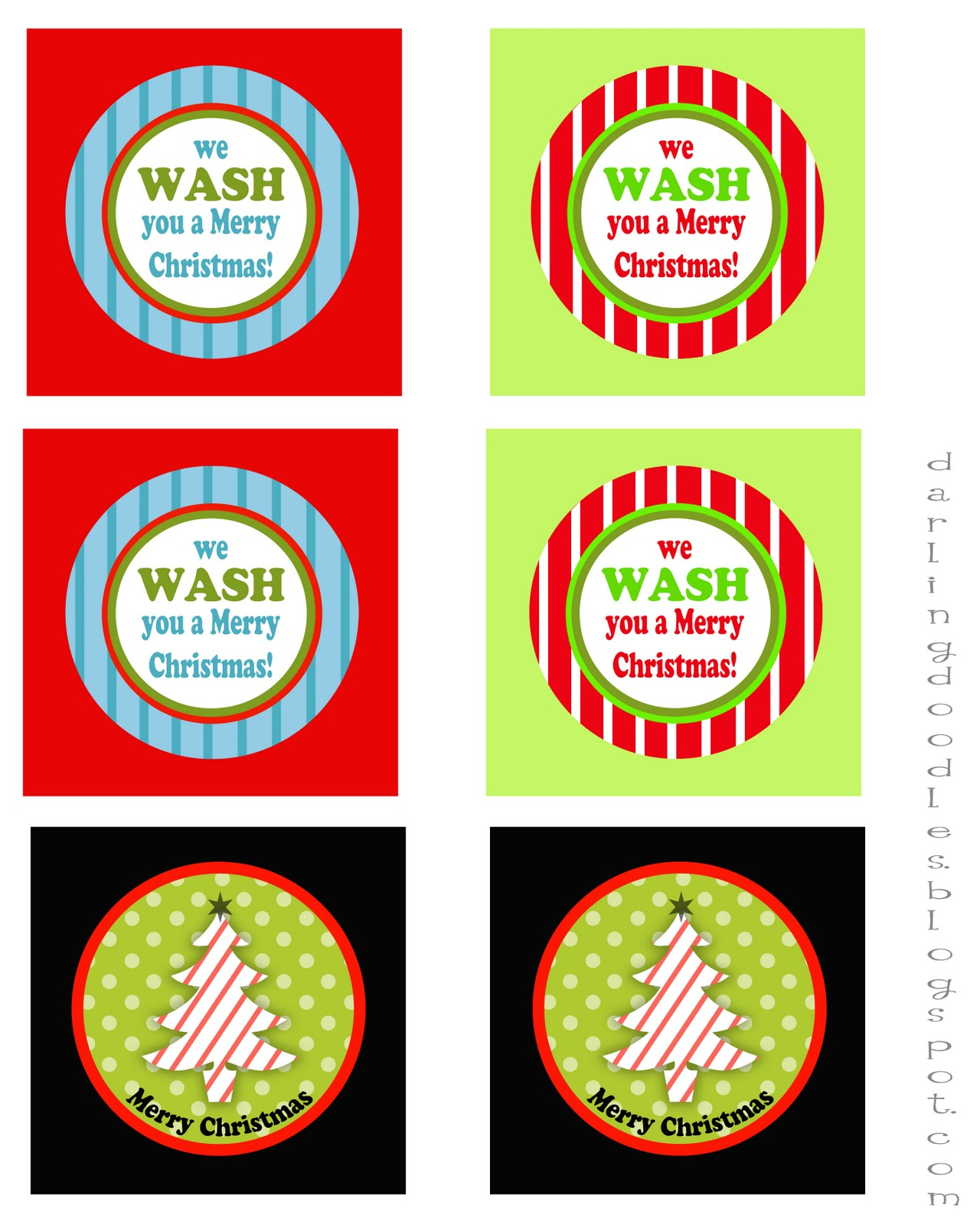 12 Days Of Gift-Mas, Gift #1 - Darling Doodles - We Wash You A Merry Christmas Free Printable