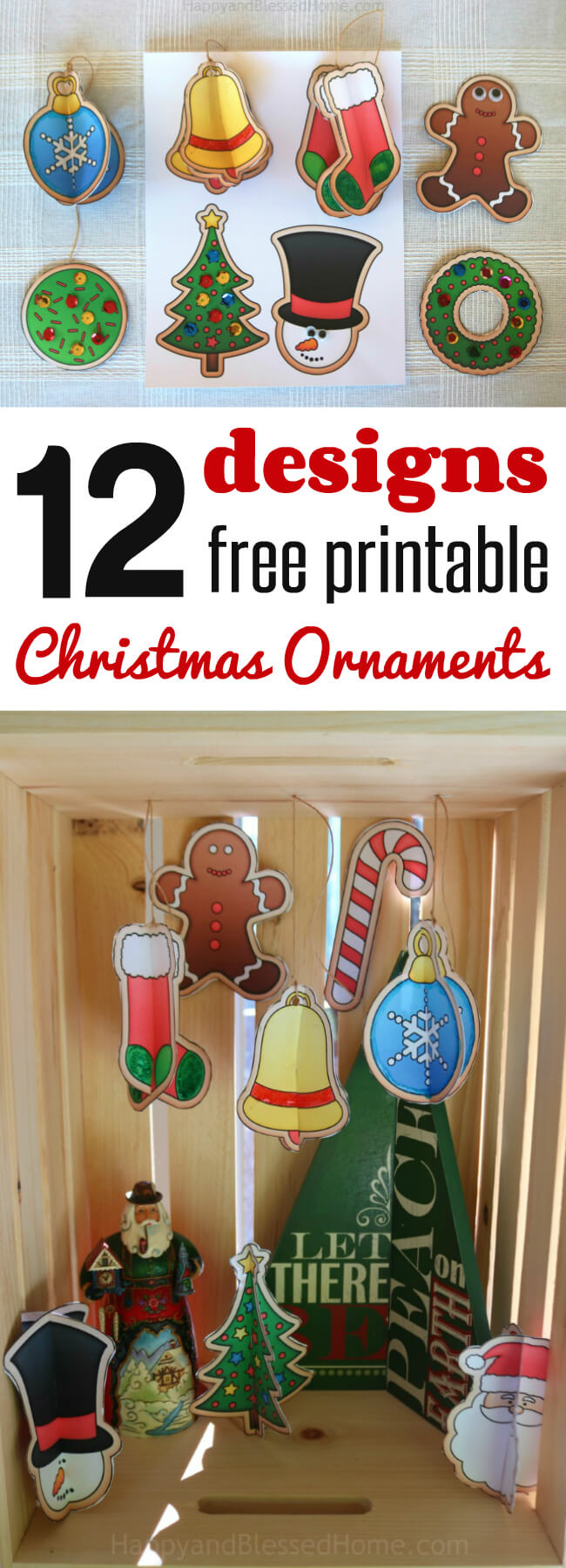 12 Free Christmas Ornaments Printables And A Christmas Craft - Free Printable Christmas Ornament Crafts