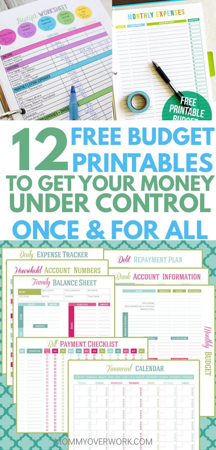 12 Free Printable Budget Worksheets To Get Control Of Your Money - Free Printable Home Organizer Notebook