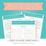 12 Month Wedding Planning Checklist   Free Timeline Printable Pdf   Free Printable Wedding Planner Book Pdf