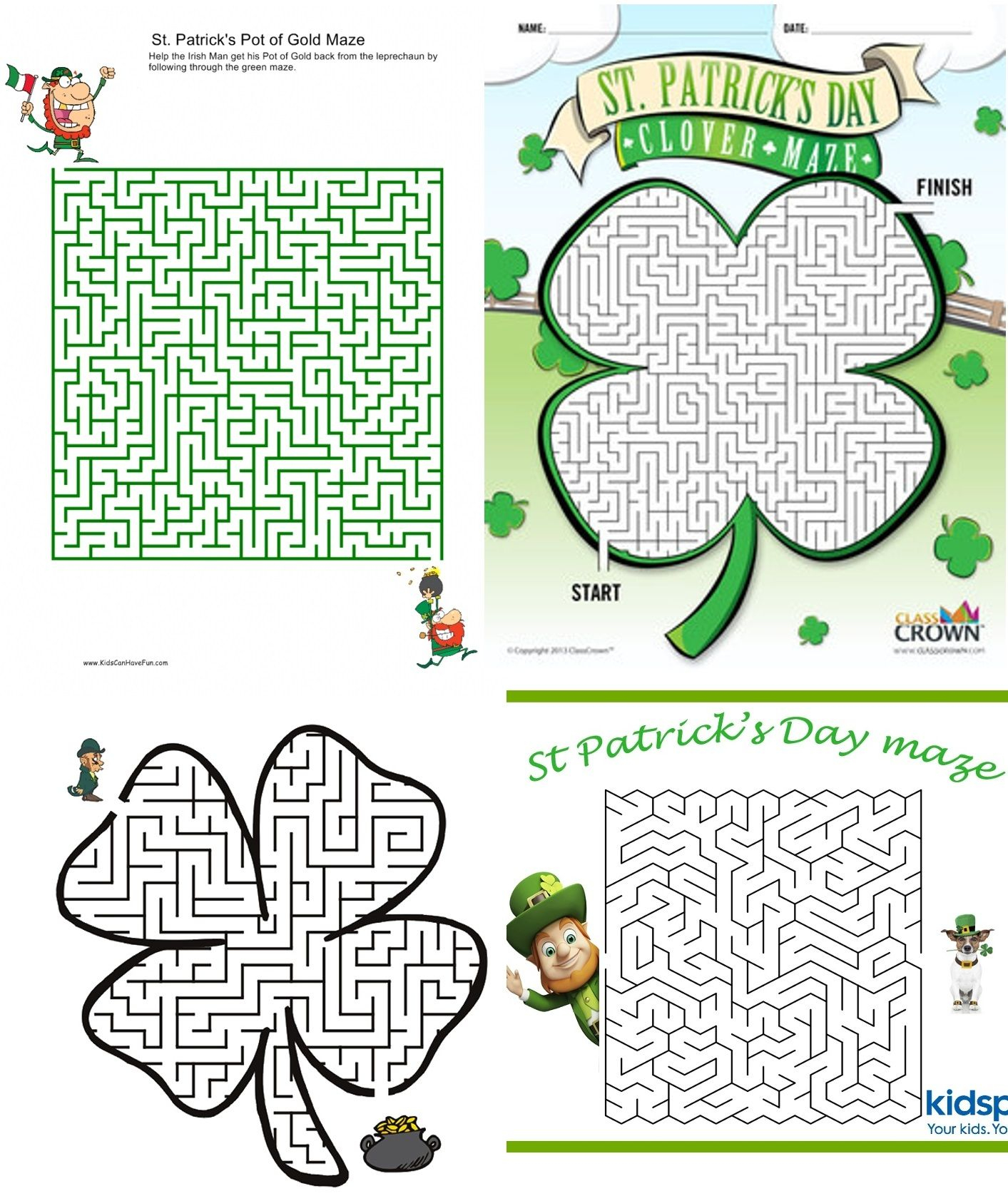 12 St. Patrick&amp;#039;s Day Game Printables | Maze, Worksheets And Activities - Free Printable St Patrick&amp;#039;s Day Mazes