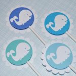 12 Whale Cupcake Toppers   Boys Baby Shower Or Birthday Partyso For   Free Printable Whale Cupcake Toppers