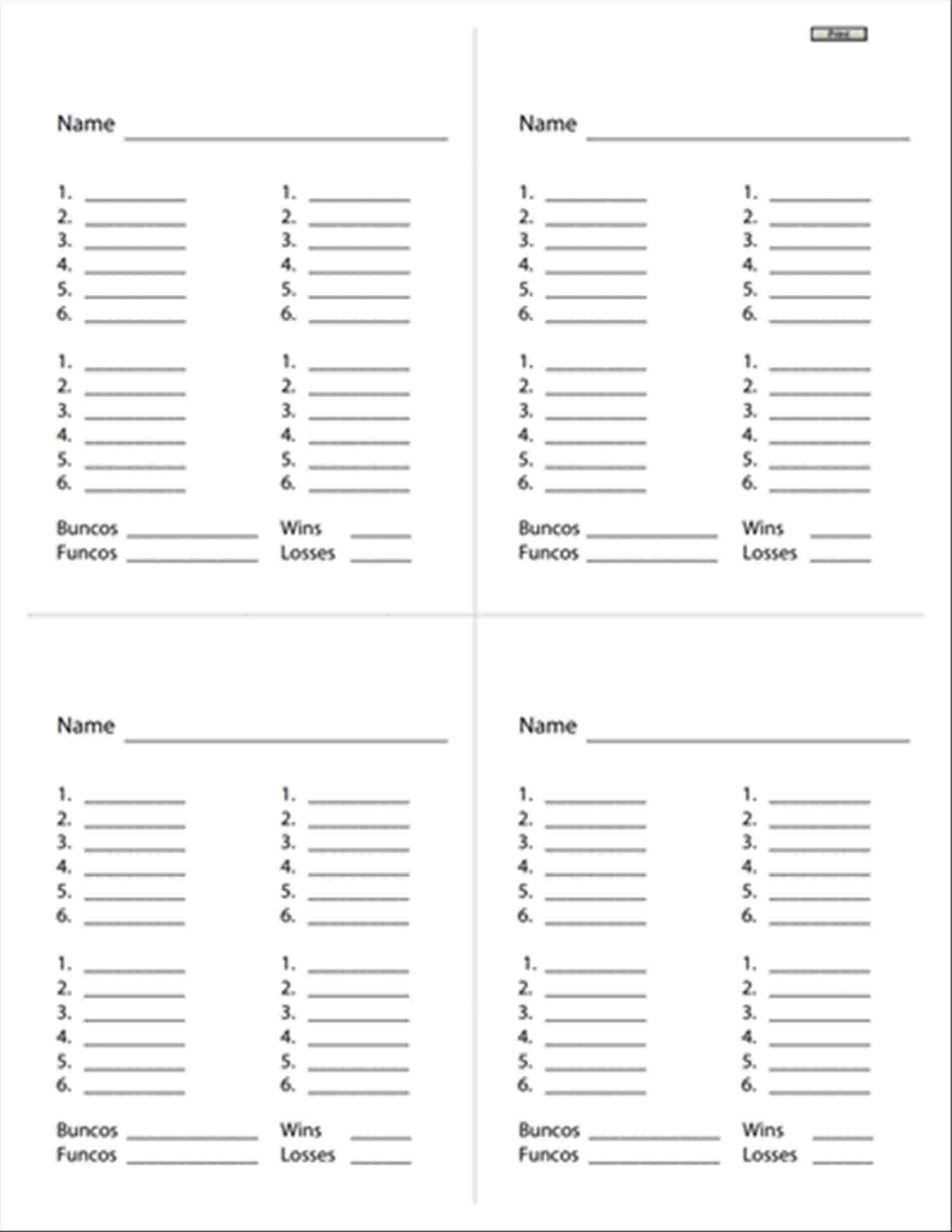 13-14 Printable Bunco Score Sheets | 14Juillet2009 - Free Printable Bunco Game Sheets