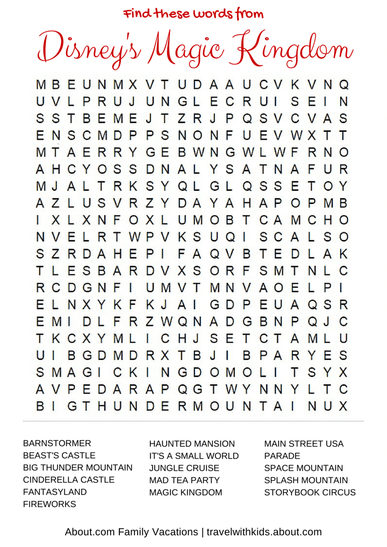 14 Free Disney Printable Word Searches, Mazes, Games - Free Printable Word Finds