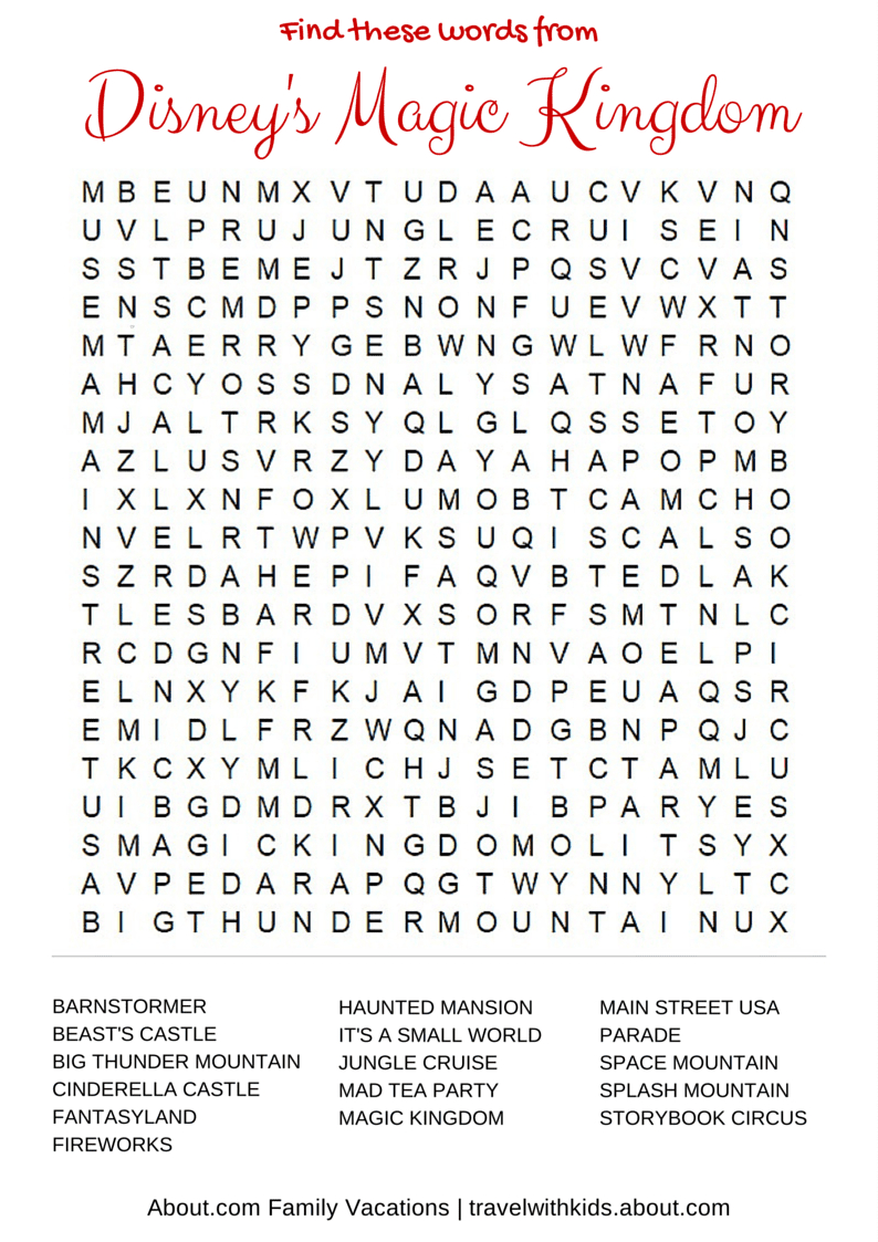 14 Free Disney Printable Word Searches, Mazes, Games - Free Search A Word Printable