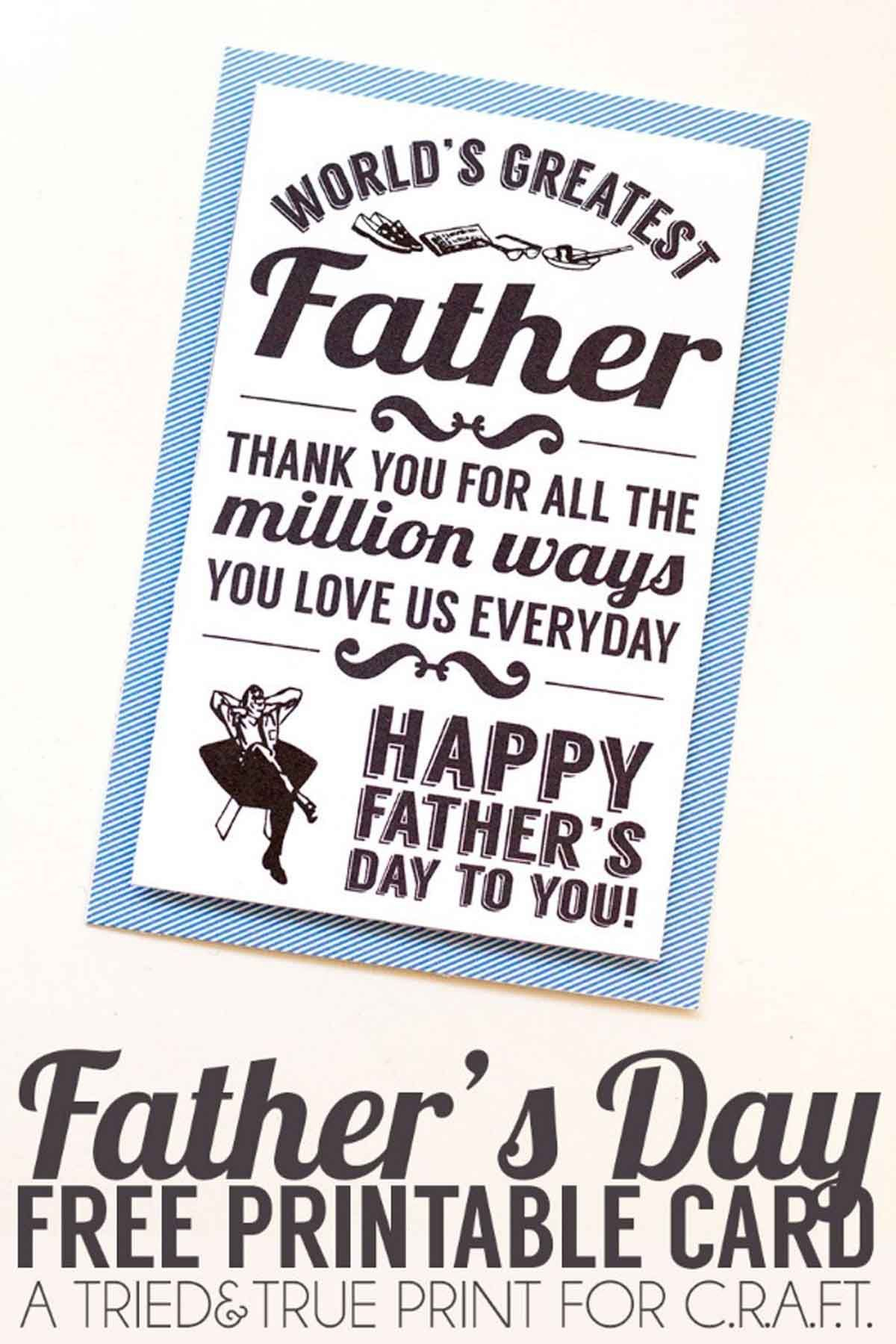 16 Fun And Free Printable Father&amp;#039;s Day Cards | Perfect Gift - Free Printable Father&amp;amp;#039;s Day Card From Wife To Husband