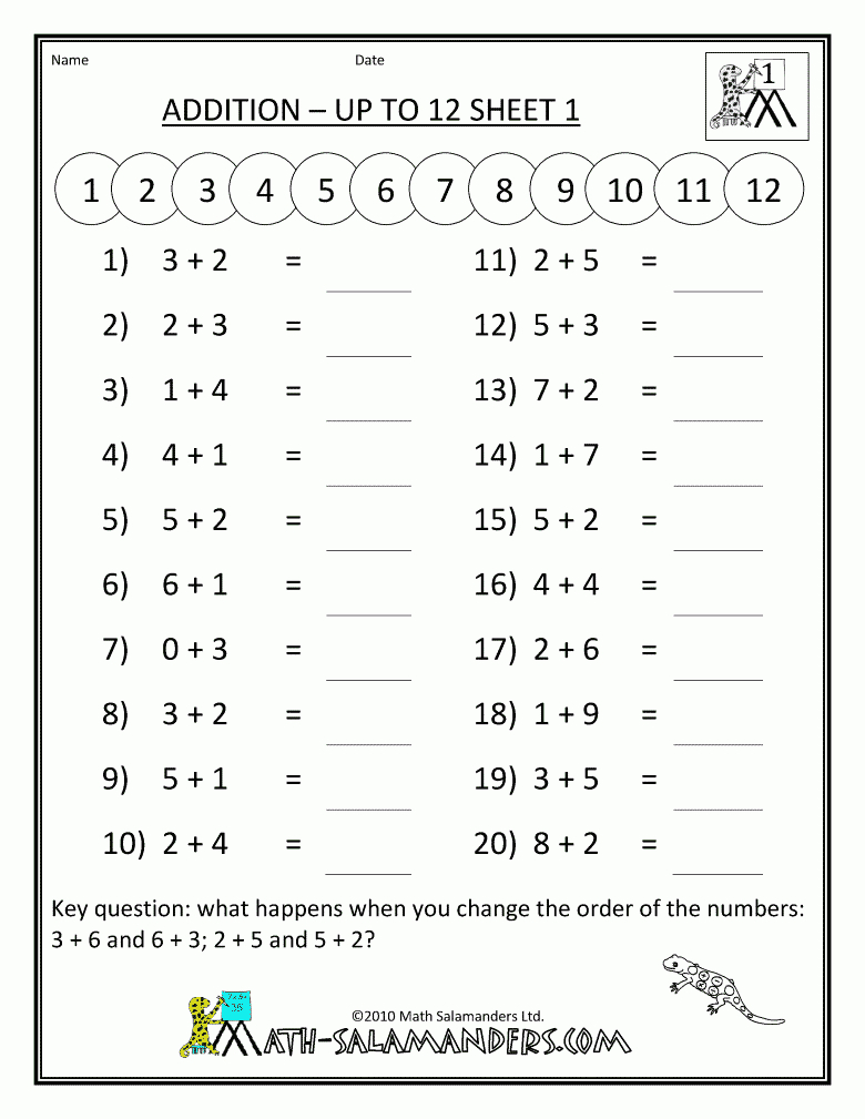 1St Grade Math Worksheetshow To Save Your Work: Copy And Save To - Free Printable Addition Worksheets For 1St Grade