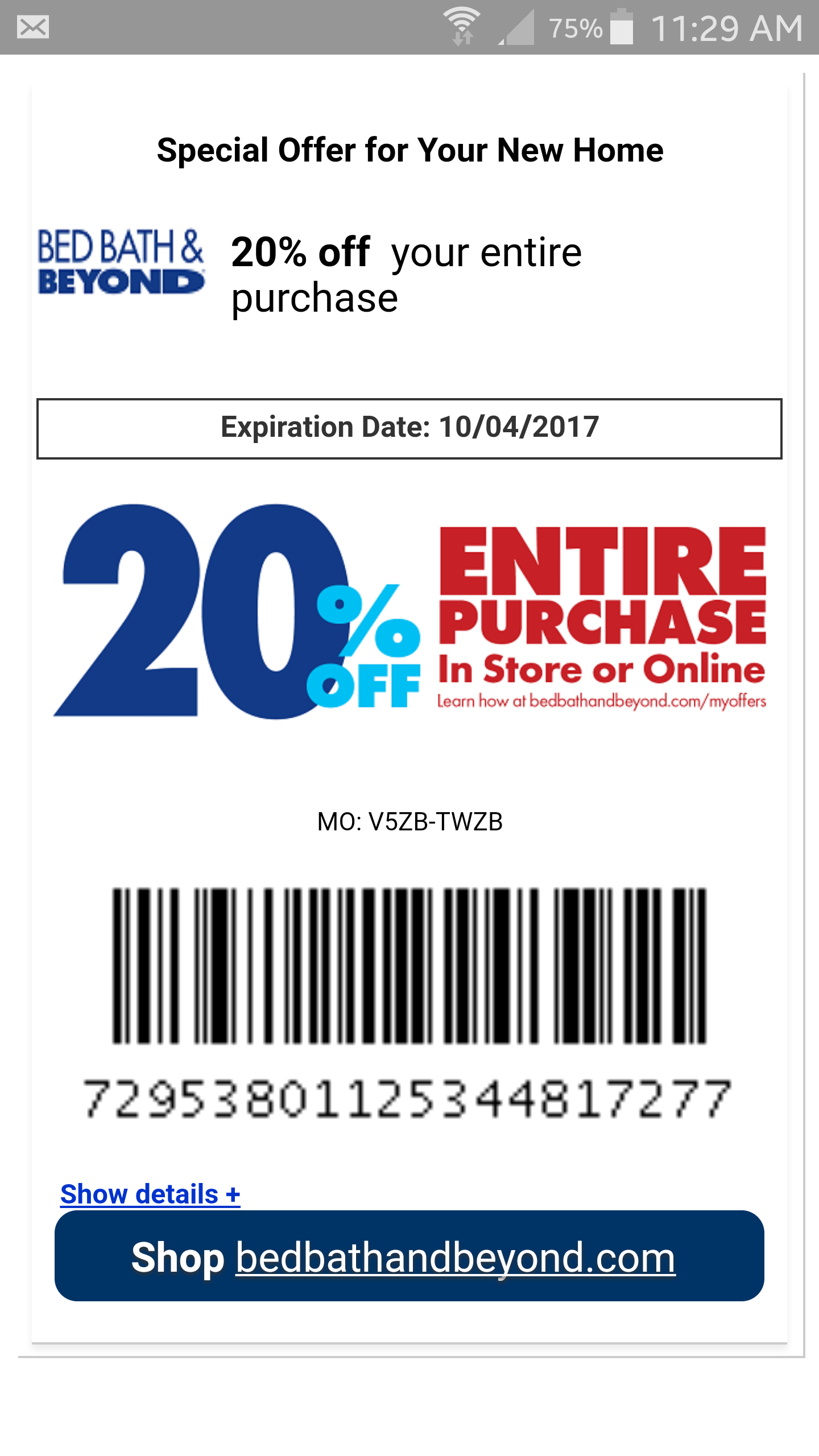 20% Bed Bath And Beyond : Coupons - Free Printable Bed Bath And Beyond Coupon 2019