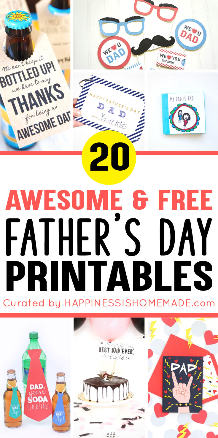 20+ Free Father&amp;#039;s Day Printables - Happiness Is Homemade - Free Printable Fathers Day Cards For Preschoolers