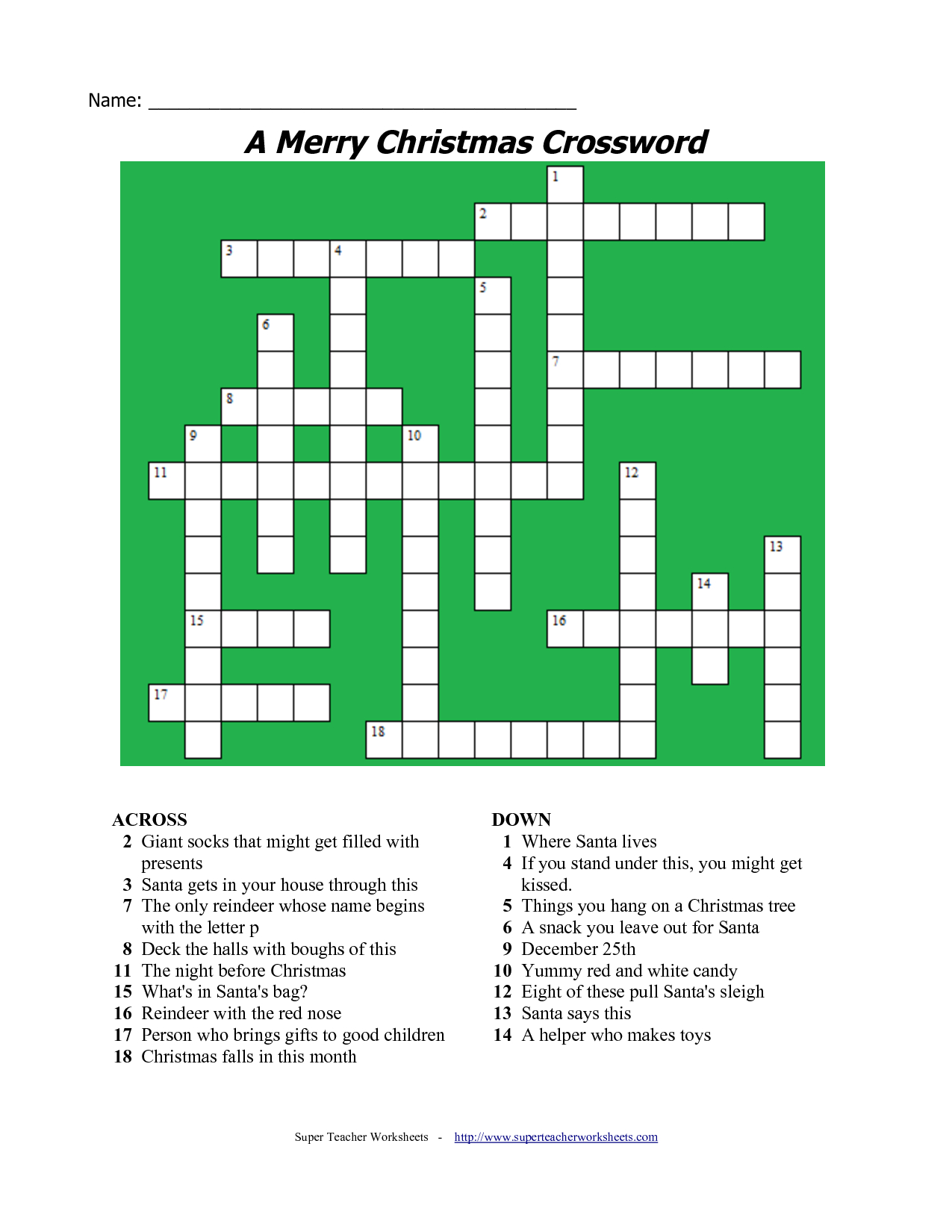 20 Fun Printable Christmas Crossword Puzzles | Kittybabylove - Free Printable Christmas Puzzle Sheets