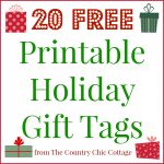 20 Printable Holiday Gift Tags (For Free!!)   The Country Chic Cottage   Free Printable Christmas Designs