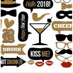 2018 New Year's Eve Photo Booth Props Collection–Printable Instant   Free Printable 30Th Birthday Photo Booth Props