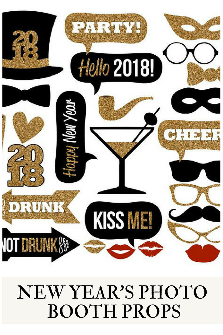 2018 New Year&amp;#039;s Eve Photo Booth Props Collection–Printable Instant - Free Printable 30Th Birthday Photo Booth Props