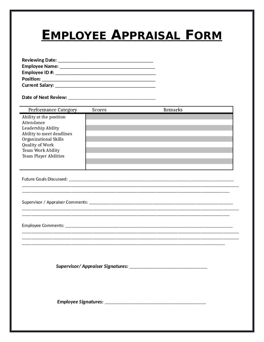 2019 Employee Evaluation Form - Fillable, Printable Pdf &amp;amp; Forms - Free Employee Self Evaluation Forms Printable
