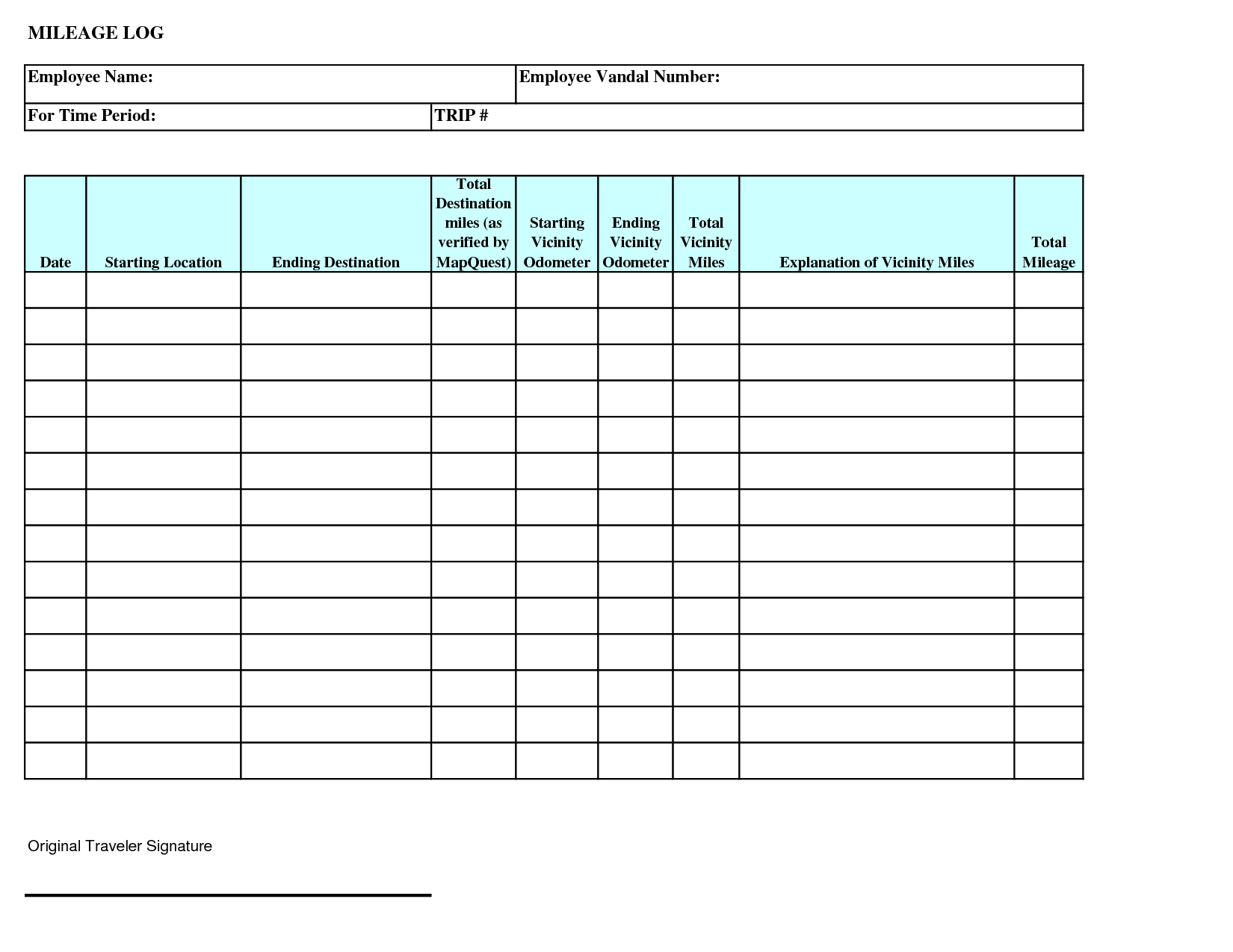 22+ Printable Mileage Log Examples - Pdf | Examples - Free Printable Mileage Log