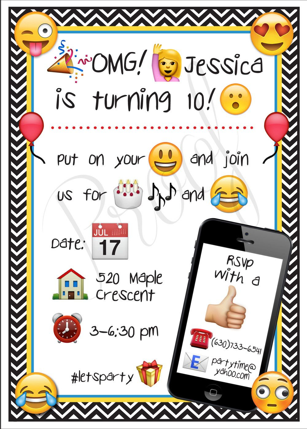 23 Free Printable Birthday Invitations (Downloadable | Hayden&amp;#039;s 9Th - Free Printable Emoji B Day Invites