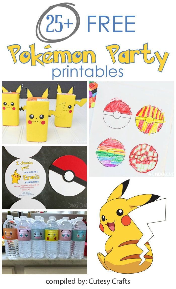 25+ Free Pokemon Party Printables - Cutesy Crafts - Free Printable Pokemon Thank You Tags