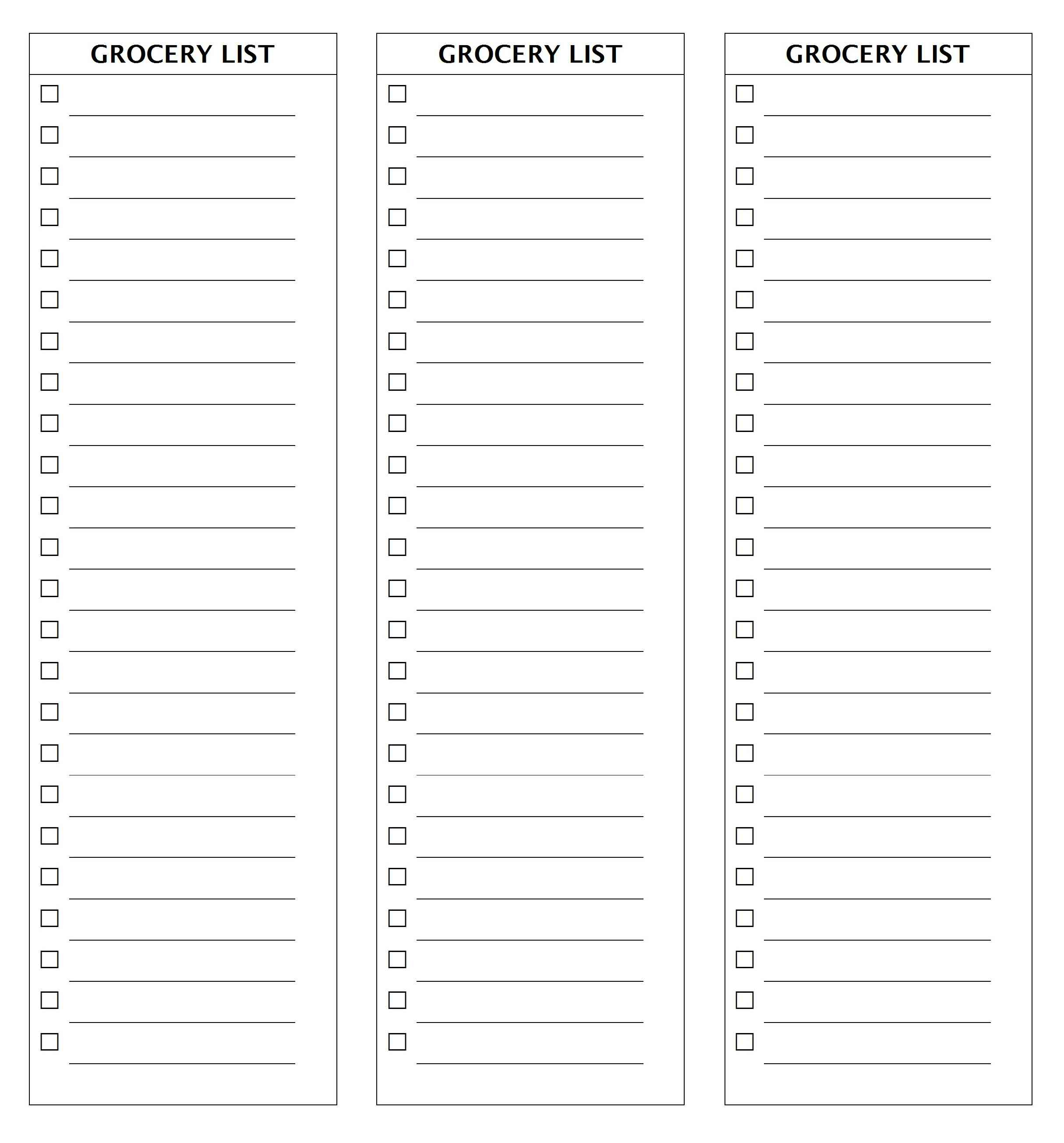 28 Free Printable Grocery List Templates | Kittybabylove - Free Printable Grocery List