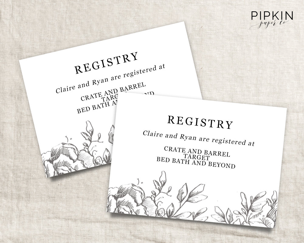 28 Images Of Template For Wedding Registry | Helmettown - Free Printable Registry Cards