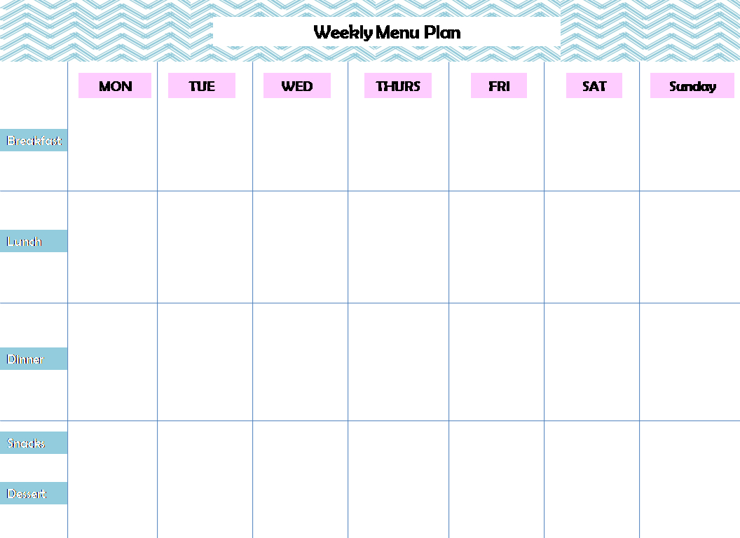 28 Useful Printable Monthly Meal Planners | Kittybabylove - Free Printable Monthly Meal Planner