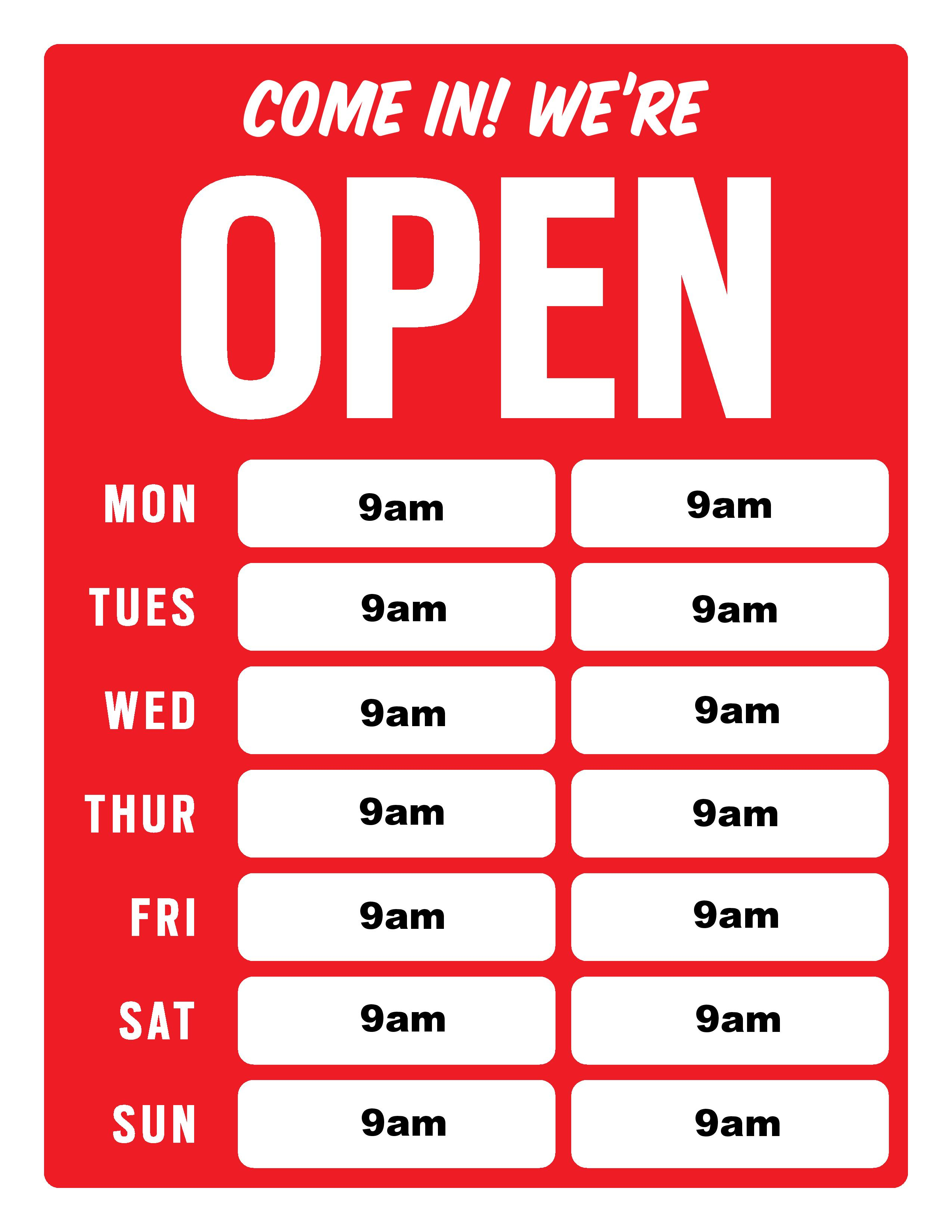 29 Images Of Free Business Hours Template | Unemeuf - Free Printable Business Hours Sign