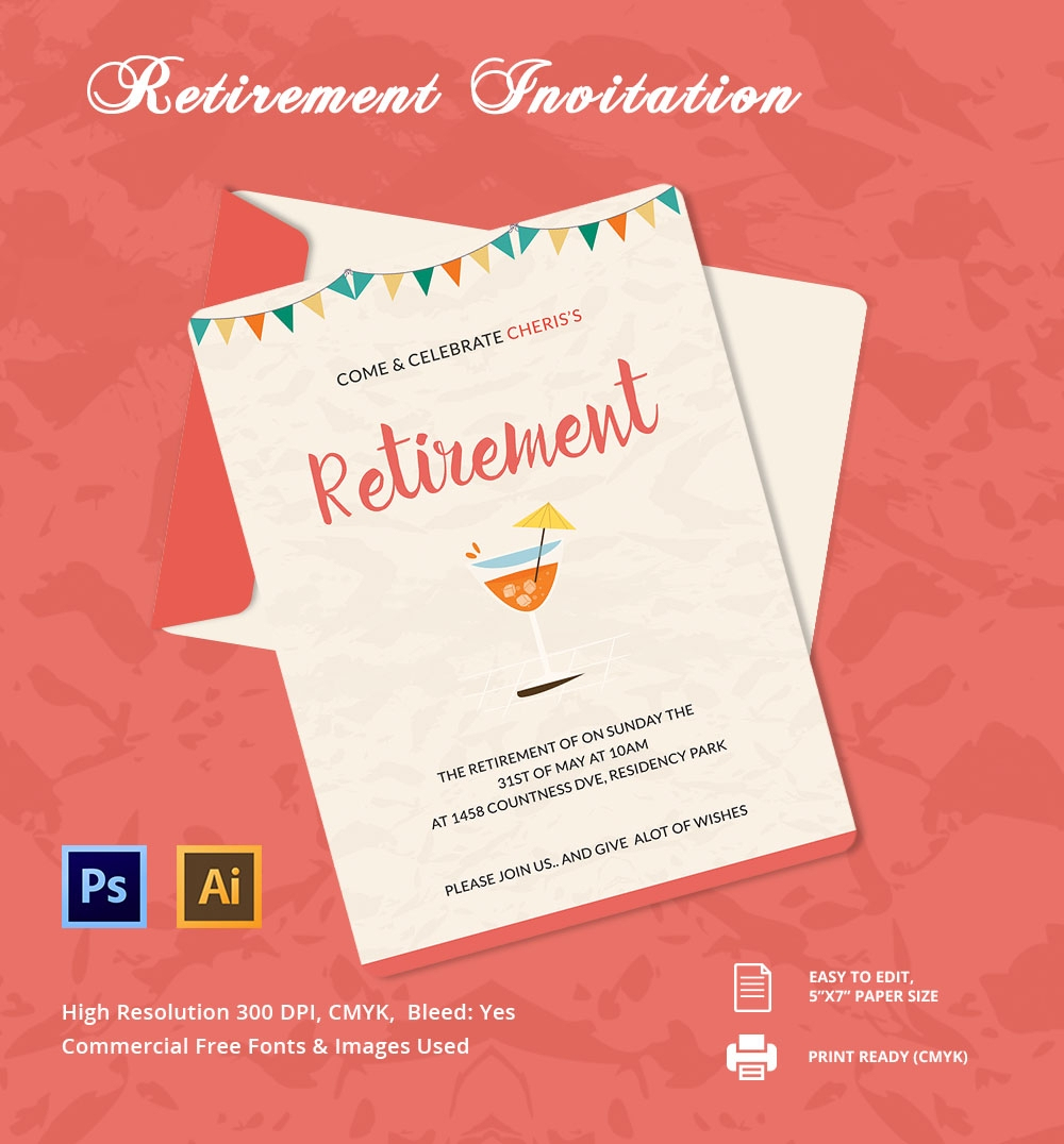 29+ Retirement Invitation Templates - Psd, Ai, Word | Free &amp;amp; Premium - Free Printable Retirement Party Invitations